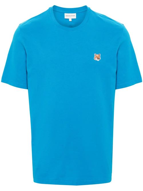 Azure blue cotton jersey t-shirt Maison Kitsuné | LM00104KJ0008P451